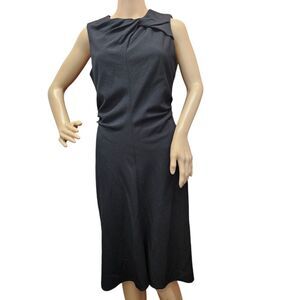 MM Lafleur The Eleanor Wool Blend Dress in Black Sleeveless